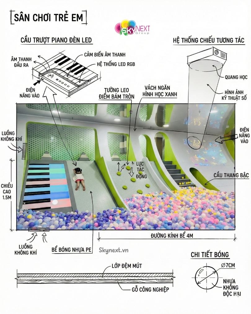 Ho-bong-khong-lo-lien-hoan.jpg Bể bóng cỡ lớn trong nhà với cầu trượt, sàn piano LED và bóng nhiều màu