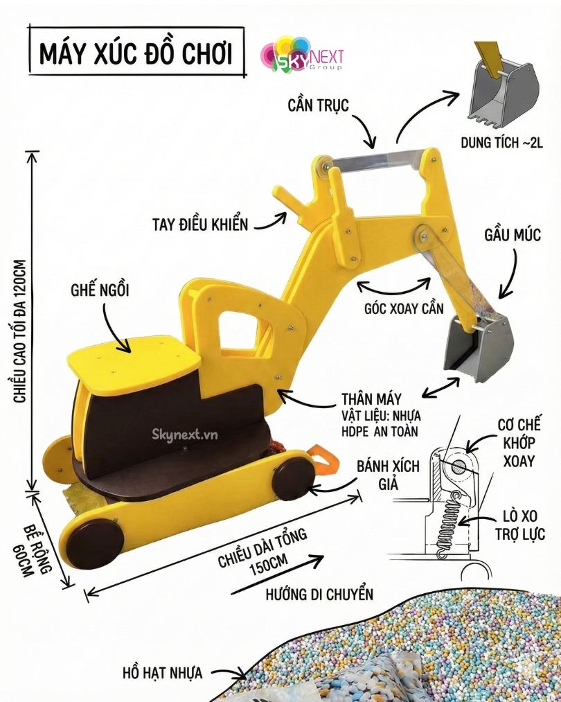 May-xuc-do-choi.jpg Xe xúc mô phỏng đồ chơi màu vàng cho bé kèm chú thích kích thước