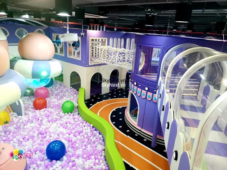 Thiết kế khu vui chơi nhà bóng liên hoàn trong không gian hạn chế 2 Mô hình bố trí khu vui chơi nhà bóng liên hoàn trong mặt bằng hạn chế